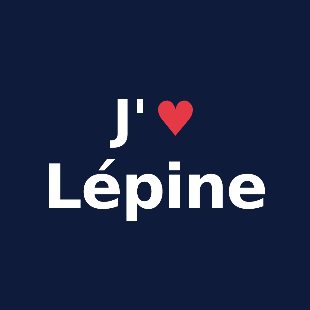 T-shirt personnalisé Lépine — design « J'aime Lépine » imprimé sur le t-shirt
