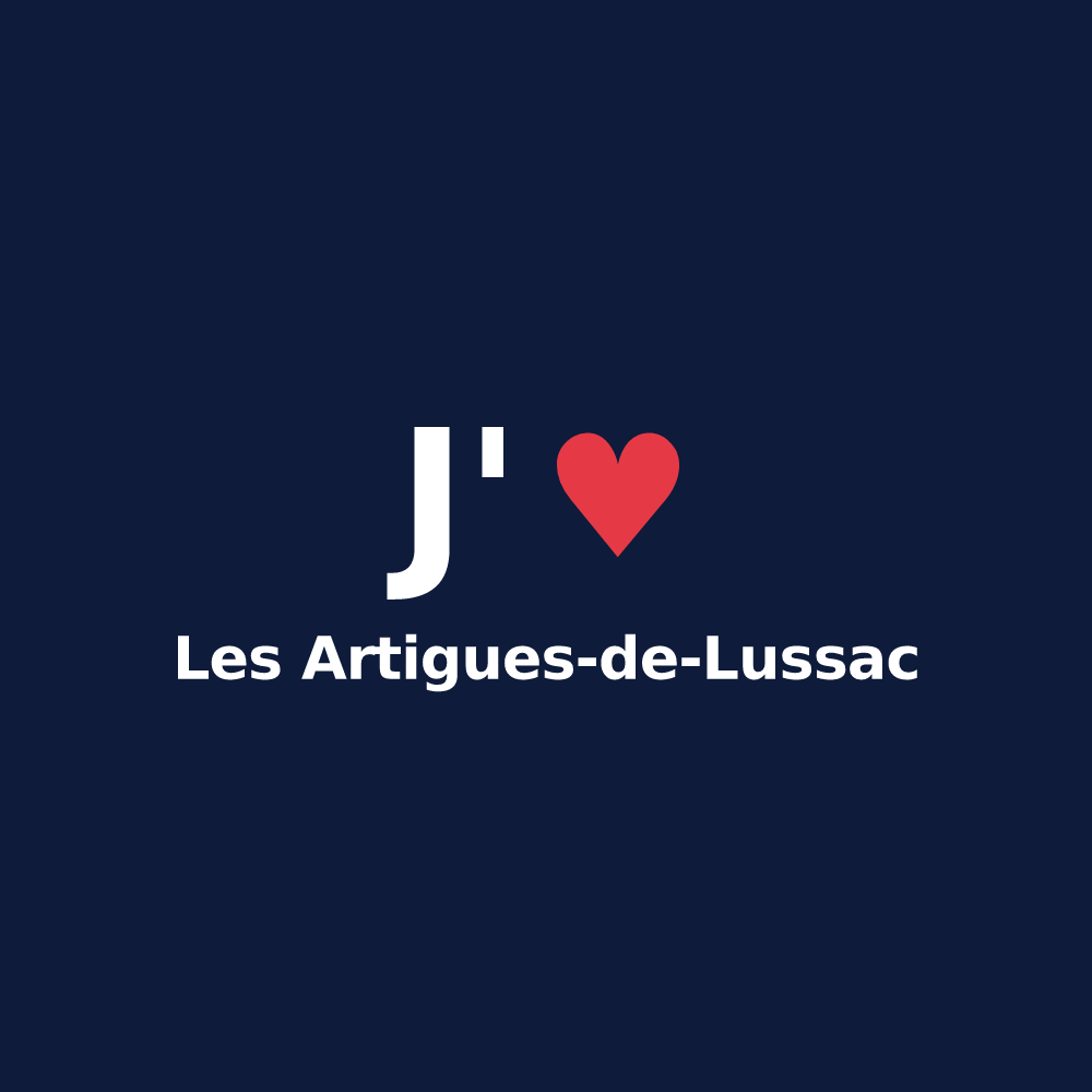 T-shirt personnalisé Les Artigues-de-Lussac — design J'aime Les Artigues-de-Lussac