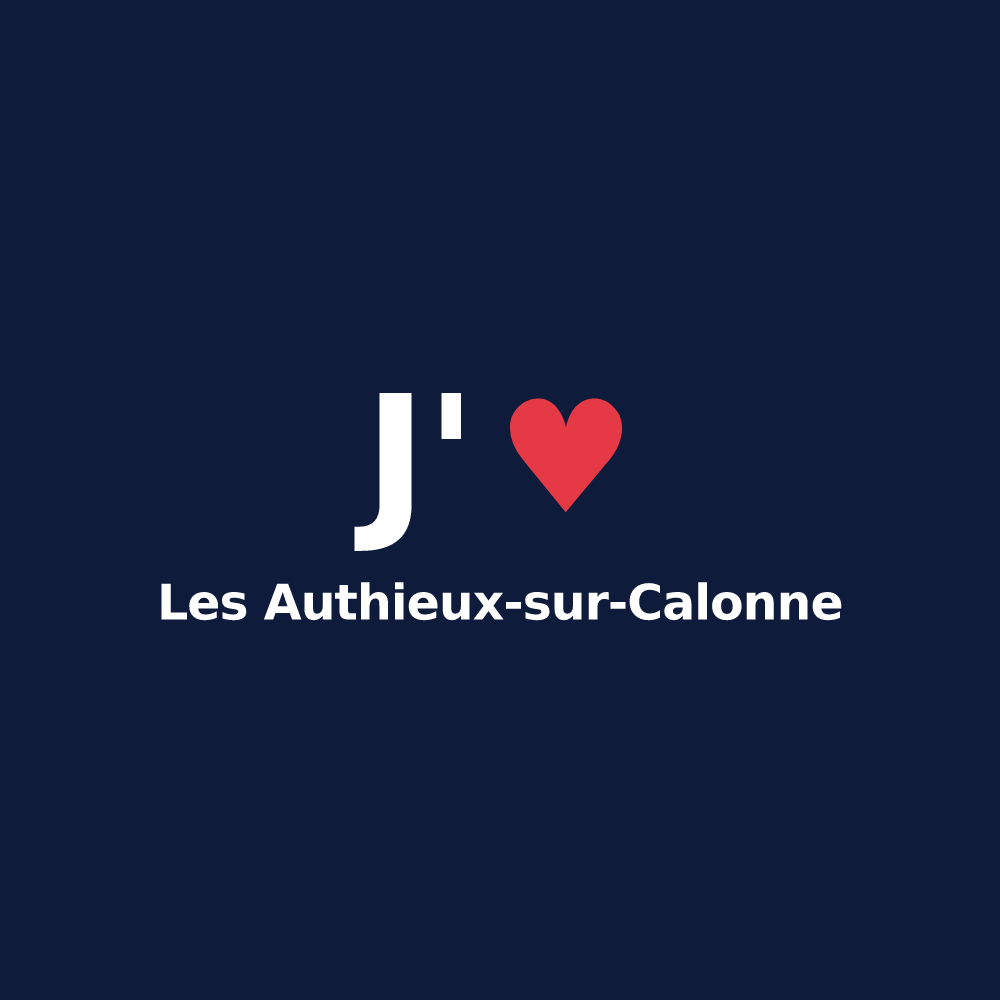 T-shirt personnalisé Les Authieux-sur-Calonne — design « J'aime Les Authieux-sur-Calonne » imprimé sur le t-shirt