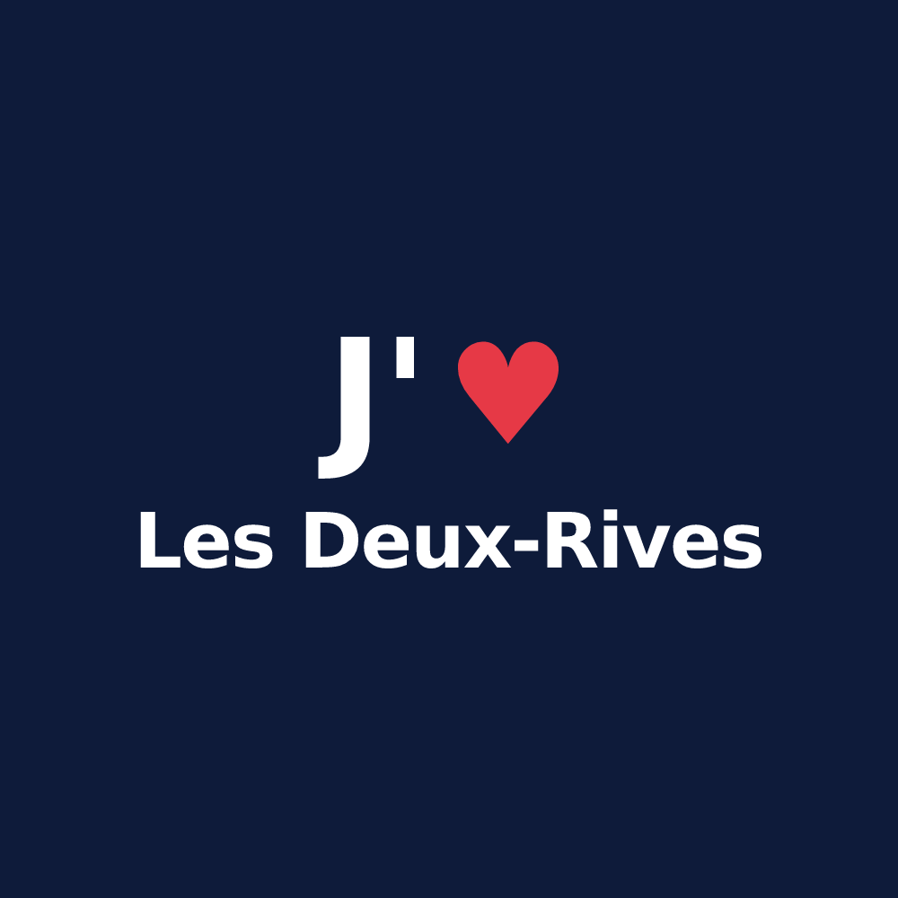 T-shirt personnalisé Les Deux-Rives — design J'aime Les Deux-Rives
