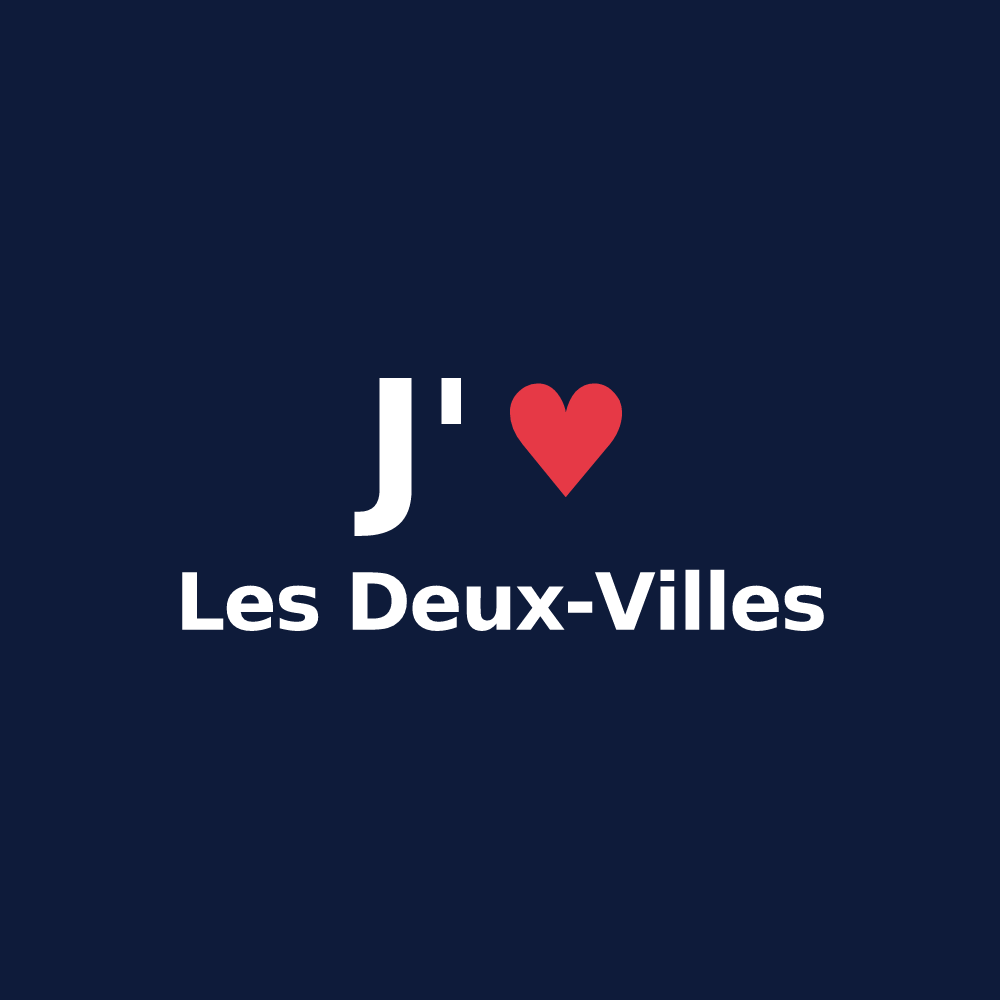 T-shirt personnalisé Les Deux-Villes — design J'aime Les Deux-Villes