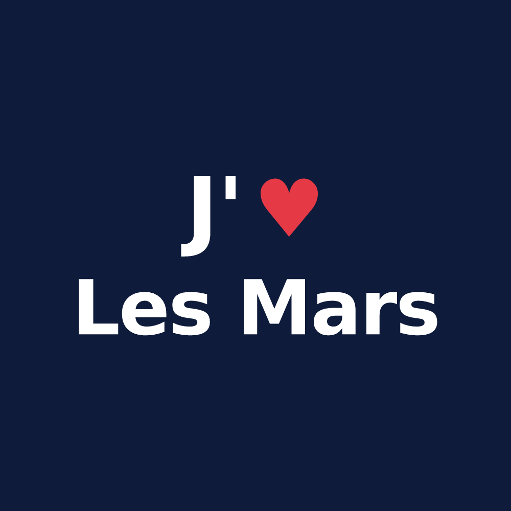 T-shirt personnalisé Les Mars — design J'aime Les Mars
