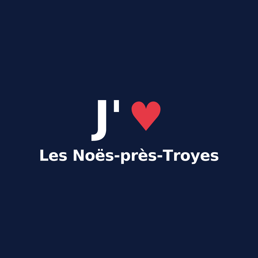 T-shirt personnalisé Les Noës-près-Troyes — design « J'aime Les Noës-près-Troyes » imprimé sur le t-shirt