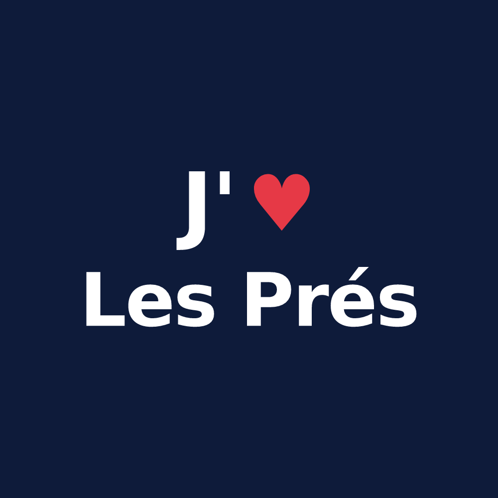 T-shirt personnalisé Les Prés — design J'aime Les Prés