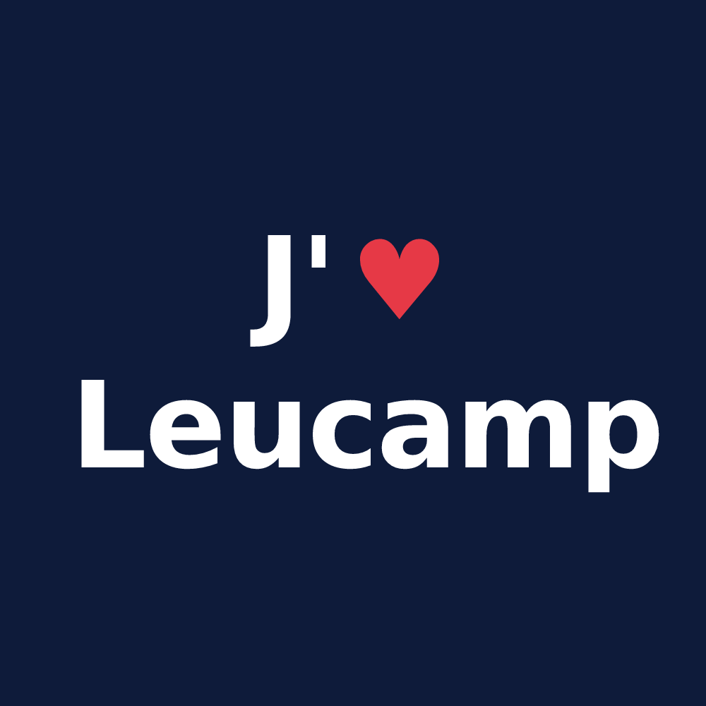 T-shirt personnalisé Leucamp — design J'aime Leucamp