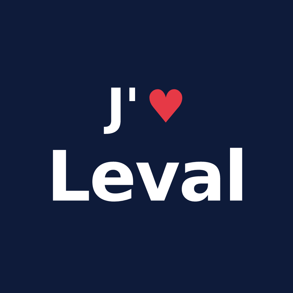 T-shirt personnalisé Leval — design « J'aime Leval » imprimé sur le t-shirt