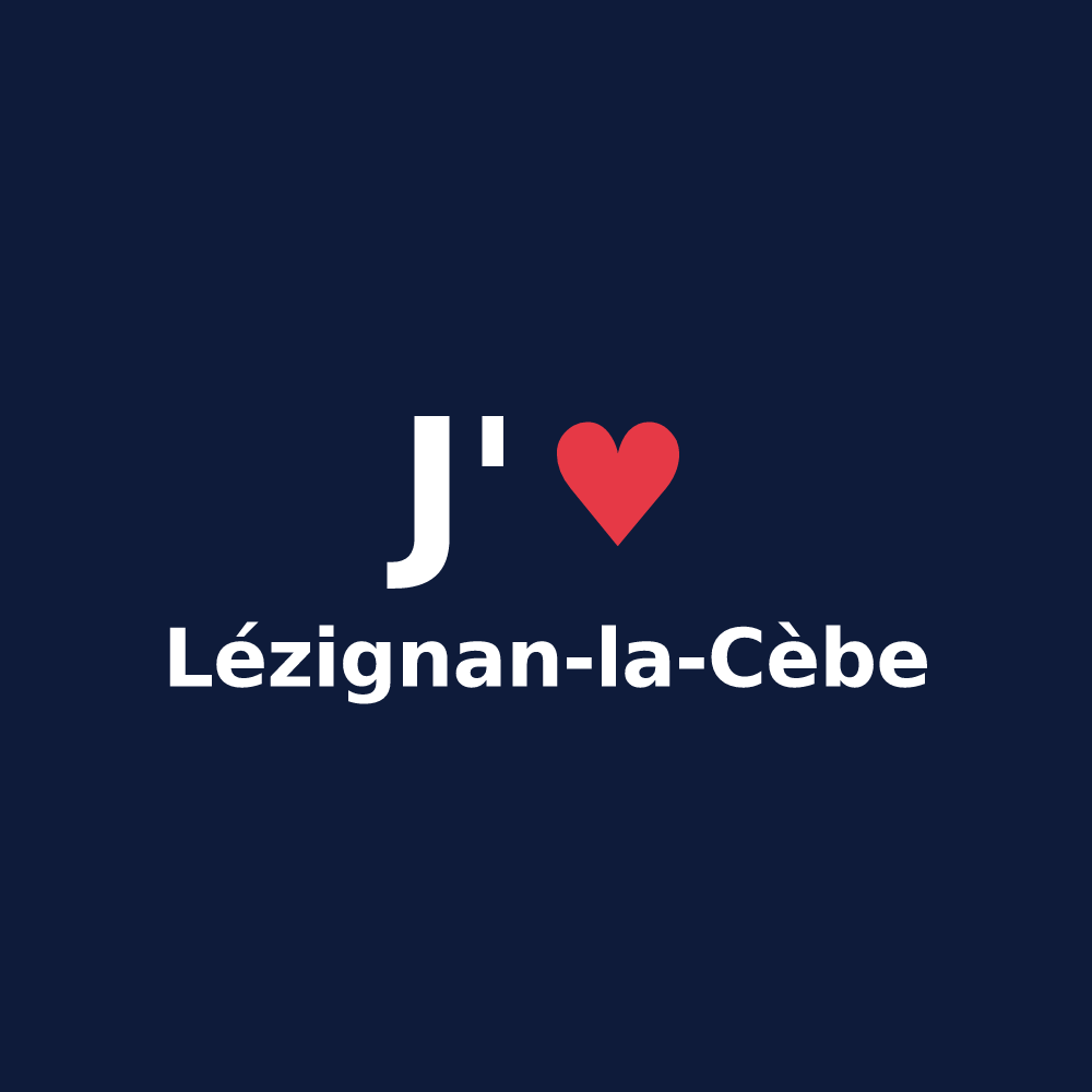 T-shirt personnalisé Lézignan-la-Cèbe — design J'aime Lézignan-la-Cèbe
