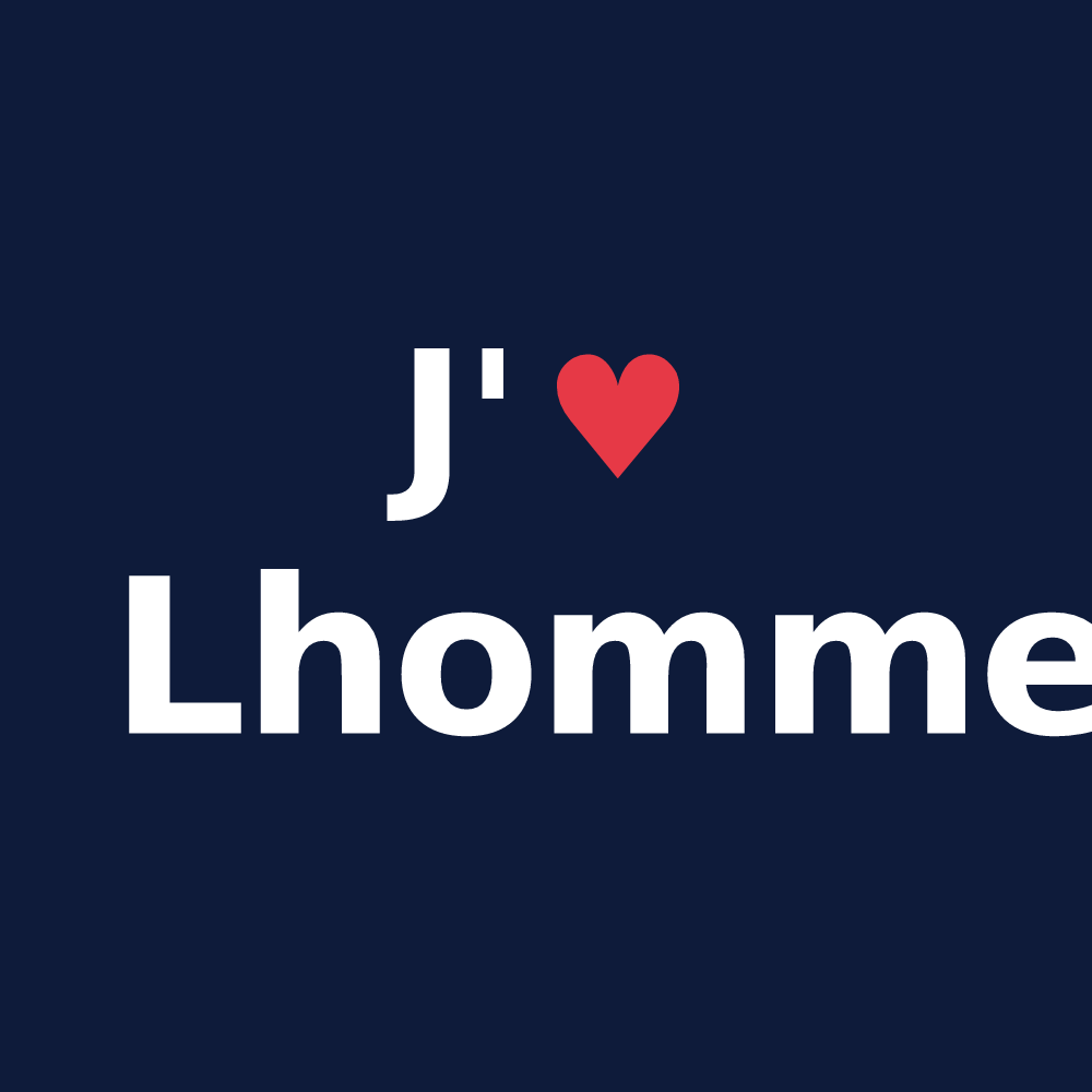 T-shirt personnalisé Lhomme — design J'aime Lhomme