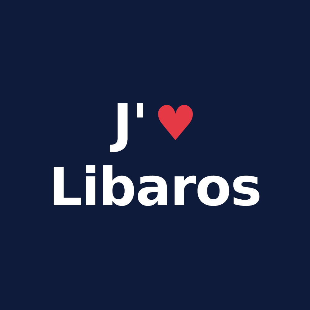 T-shirt personnalisé Libaros — design « J'aime Libaros » imprimé sur le t-shirt