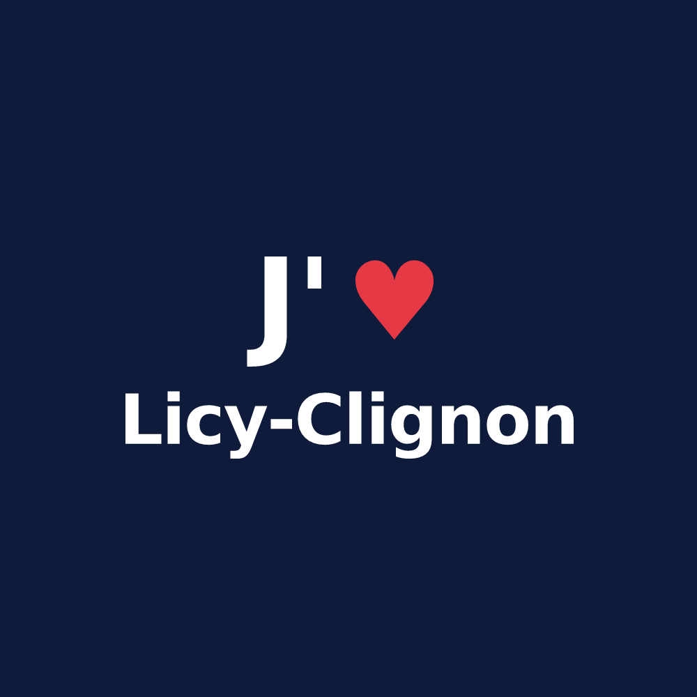 T-shirt personnalisé Licy-Clignon — design J'aime Licy-Clignon
