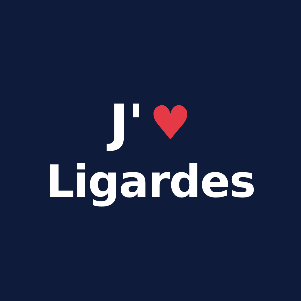 T-shirt personnalisé Ligardes — design J'aime Ligardes