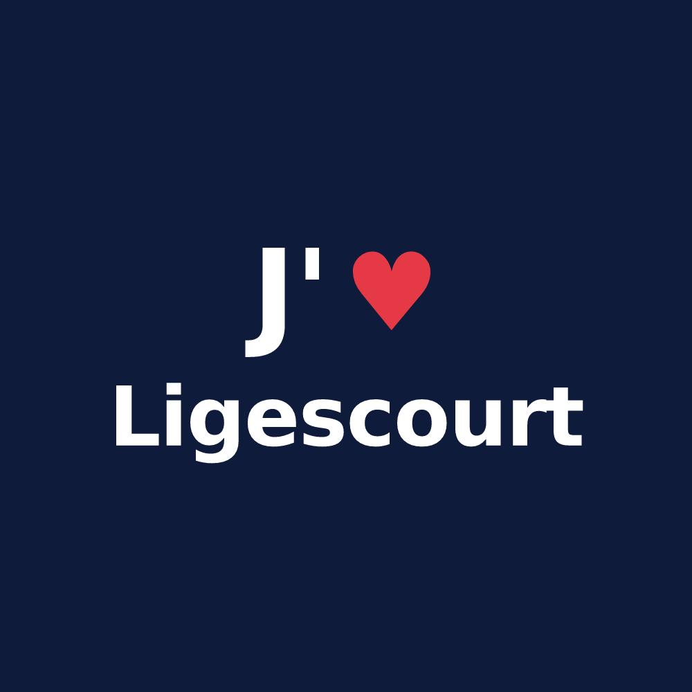 T-shirt personnalisé Ligescourt — design J'aime Ligescourt