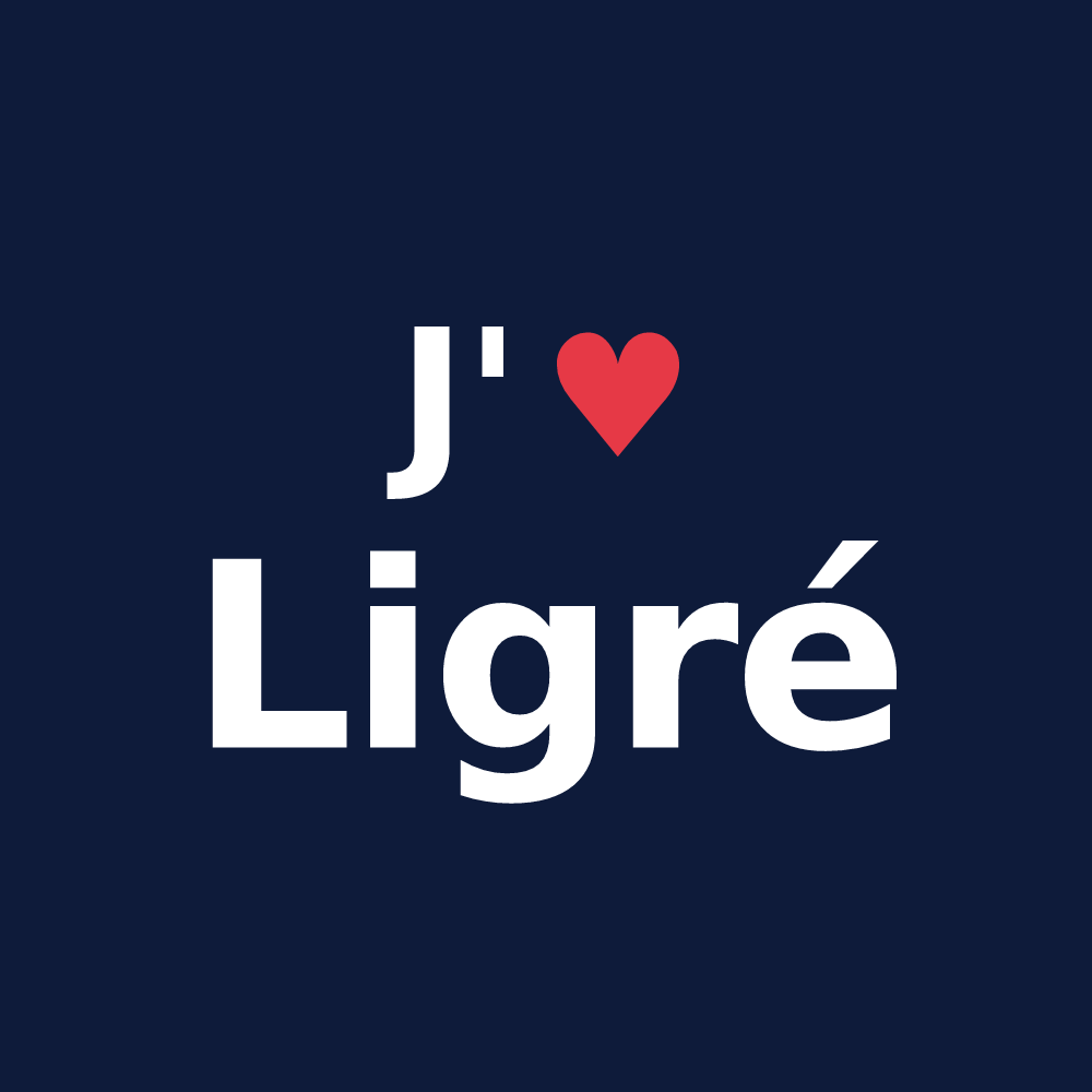 T-shirt personnalisé Ligré — design « J'aime Ligré » imprimé sur le t-shirt