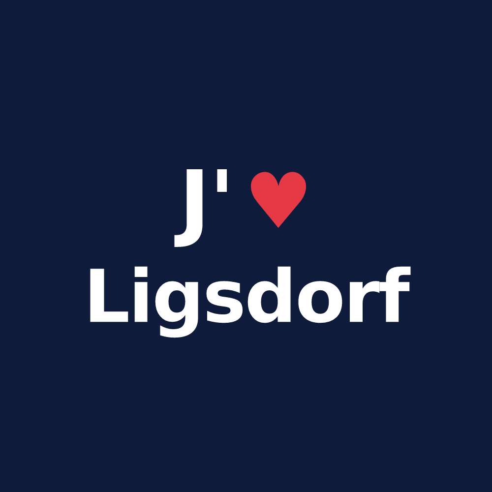 T-shirt personnalisé Ligsdorf — design J'aime Ligsdorf