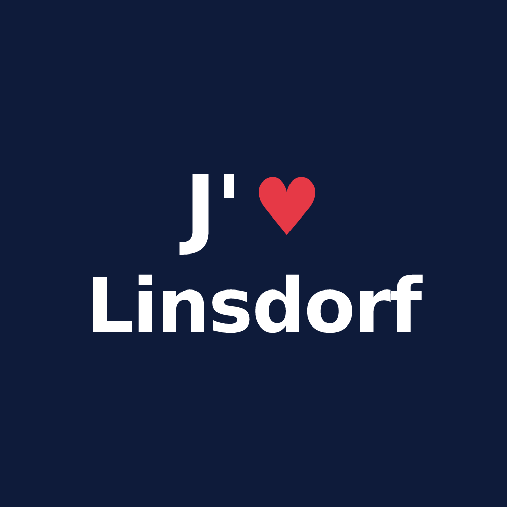 T-shirt personnalisé Linsdorf — design J'aime Linsdorf
