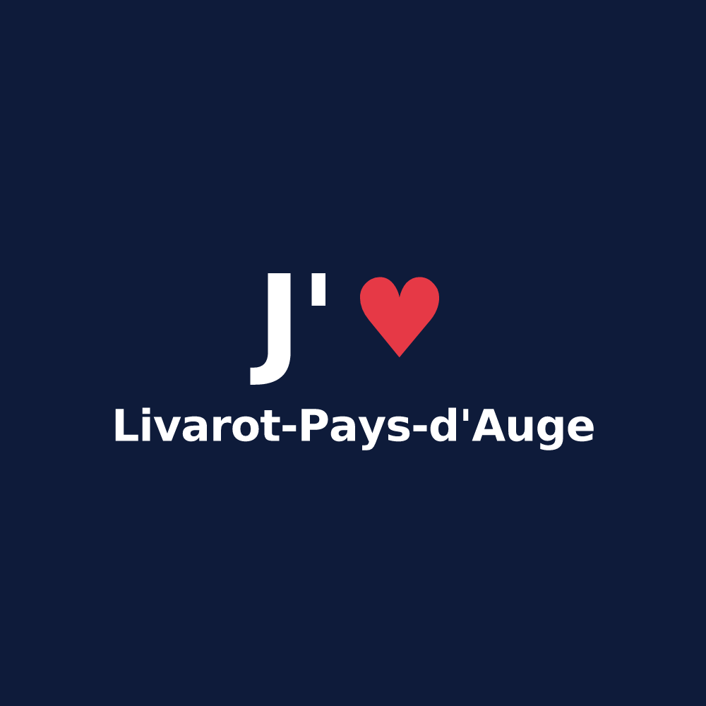 T-shirt personnalisé Livarot-Pays-d'Auge — design « J'aime Livarot-Pays-d'Auge » imprimé sur le t-shirt