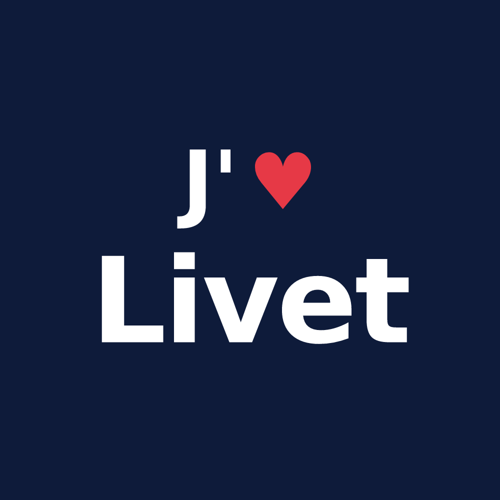 T-shirt personnalisé Livet — design « J'aime Livet » imprimé sur le t-shirt