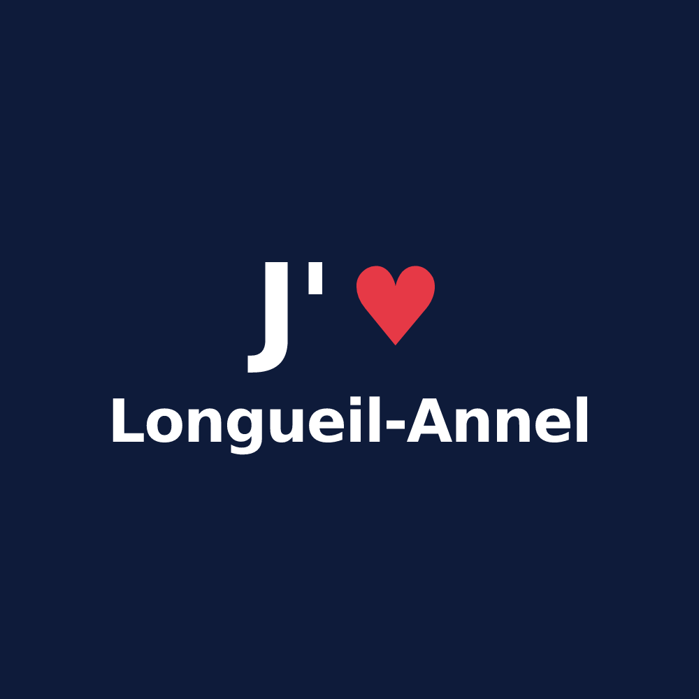 T-shirt personnalisé Longueil-Annel — design J'aime Longueil-Annel