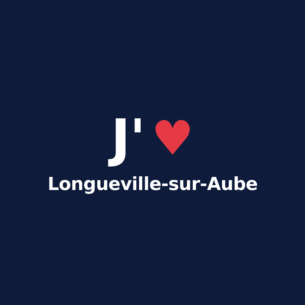 T-shirt personnalisé Longueville-sur-Aube — design « J'aime Longueville-sur-Aube » imprimé sur le t-shirt