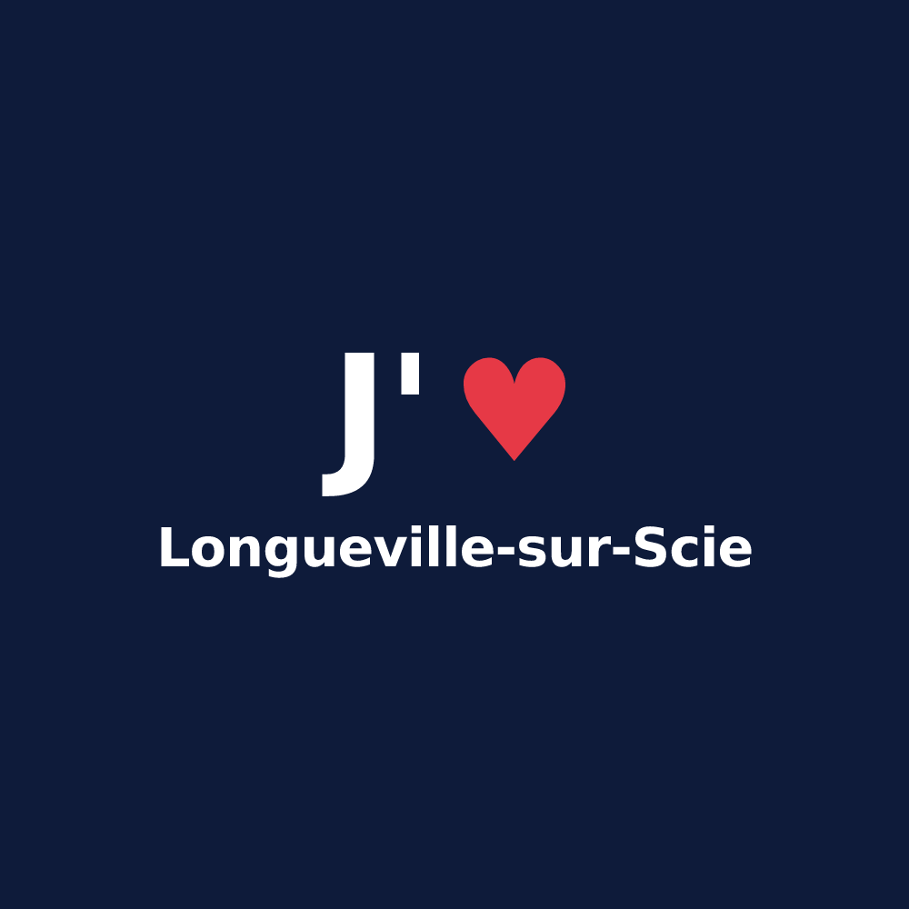 T-shirt personnalisé Longueville-sur-Scie — design J'aime Longueville-sur-Scie