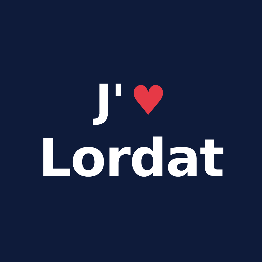 T-shirt personnalisé Lordat — design J'aime Lordat