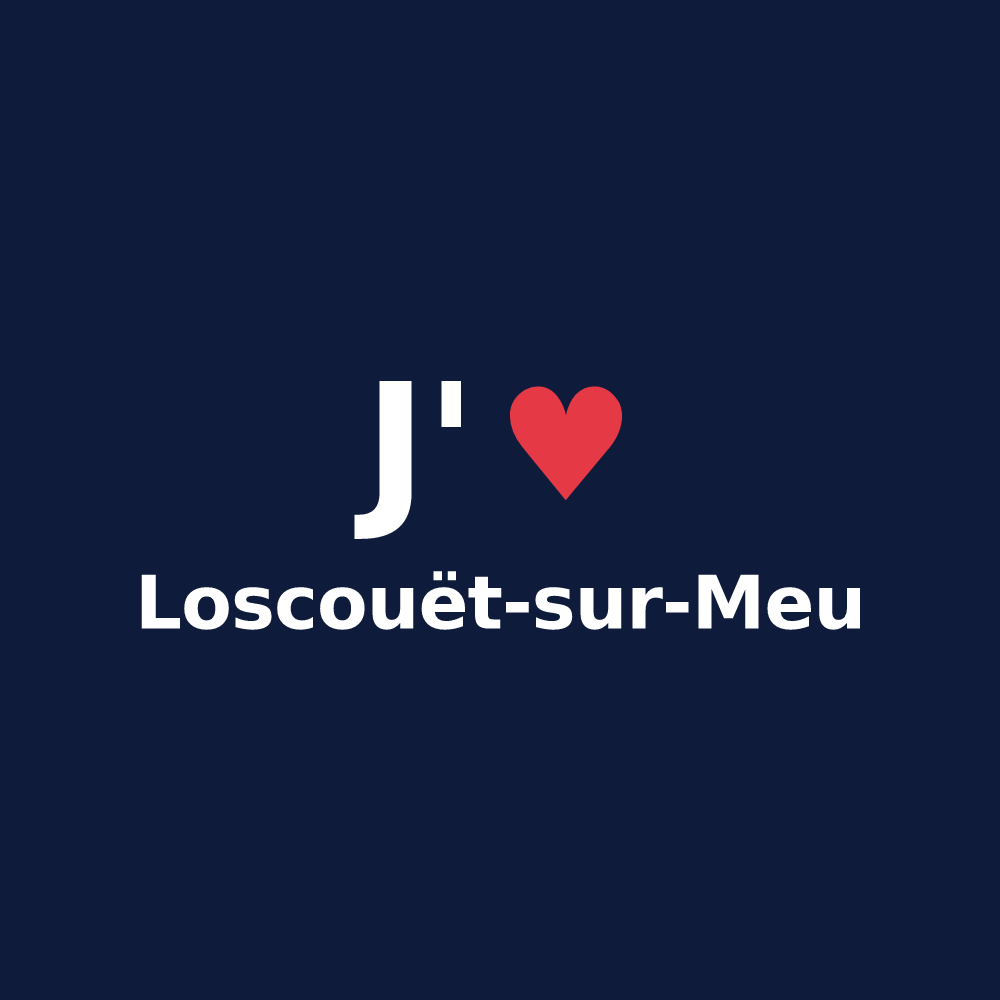 T-shirt personnalisé Loscouët-sur-Meu — design J'aime Loscouët-sur-Meu