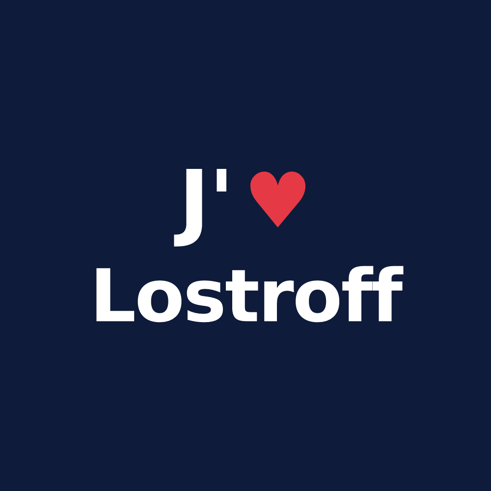 T-shirt personnalisé Lostroff — design J'aime Lostroff
