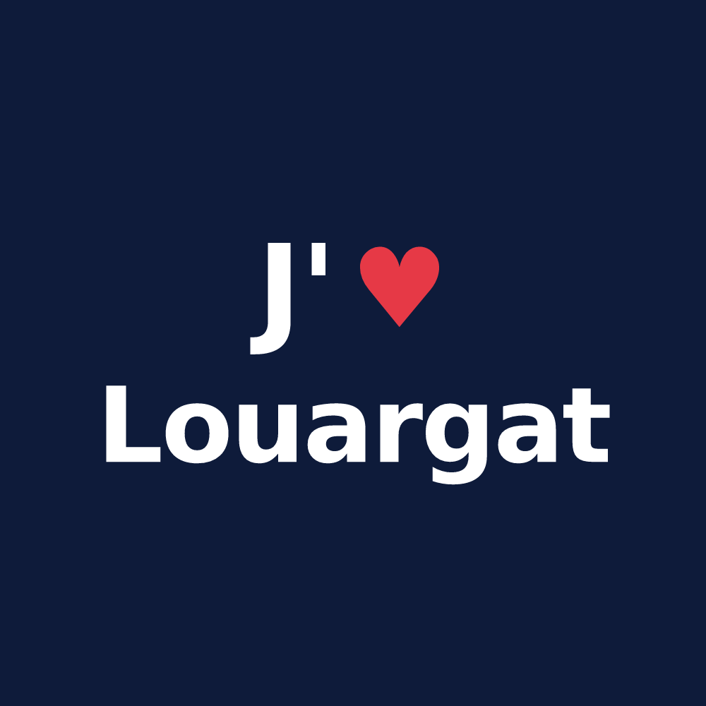 T-shirt personnalisé Louargat — design « J'aime Louargat » imprimé sur le t-shirt