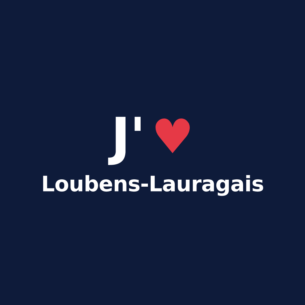 T-shirt personnalisé Loubens-Lauragais — design J'aime Loubens-Lauragais