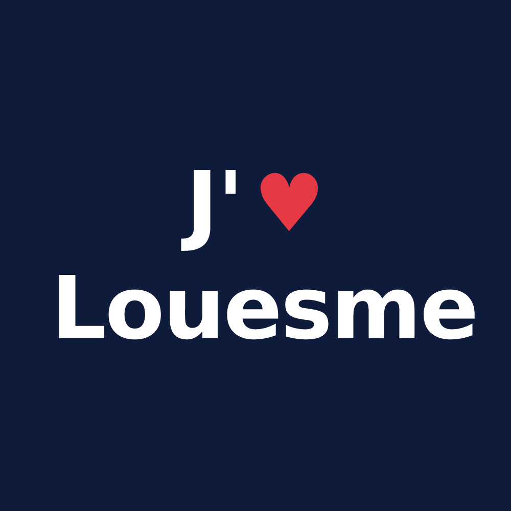 T-shirt personnalisé Louesme — design J'aime Louesme