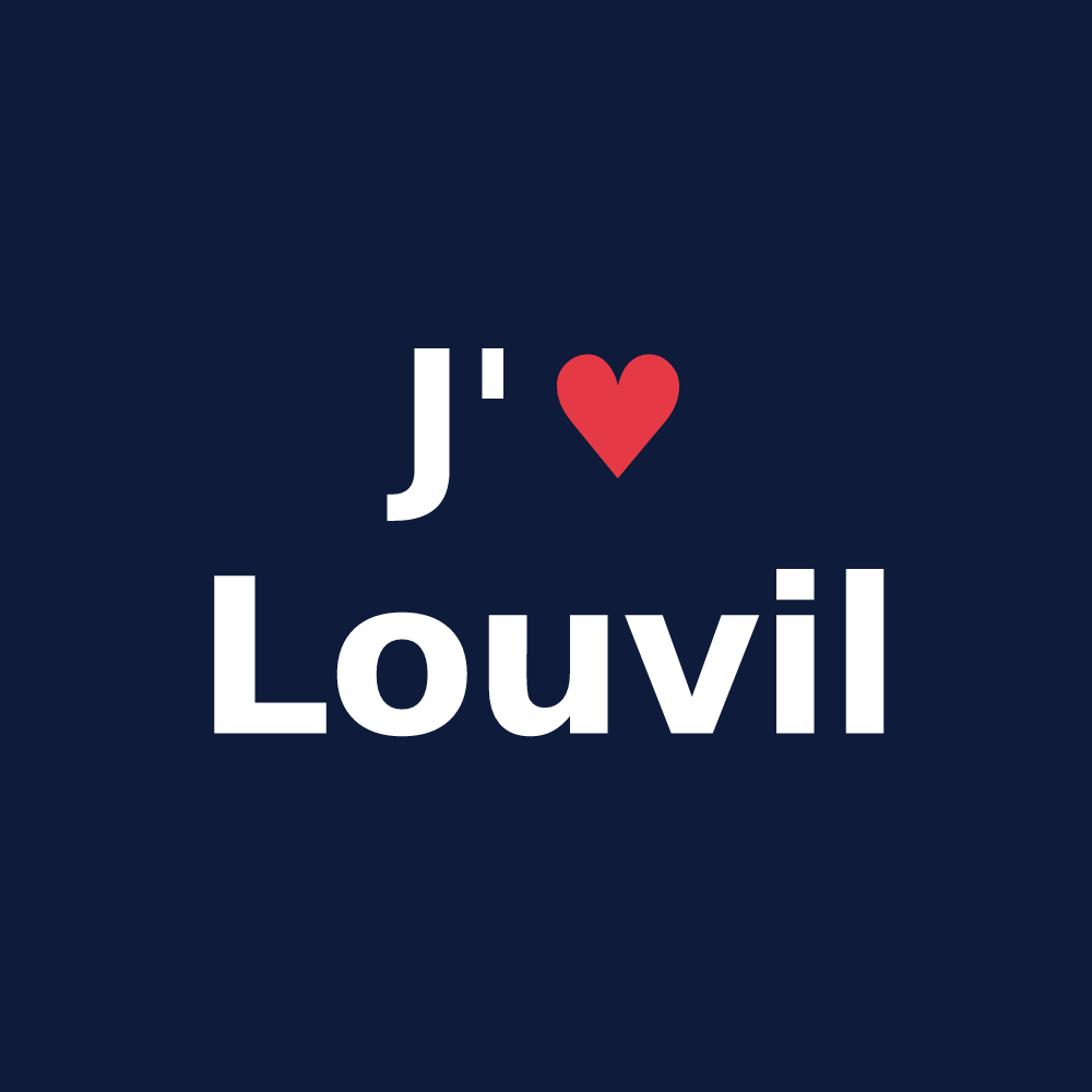 T-shirt personnalisé Louvil — design J'aime Louvil