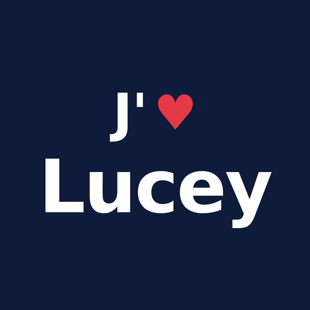 T-shirt personnalisé Lucey — design J'aime Lucey