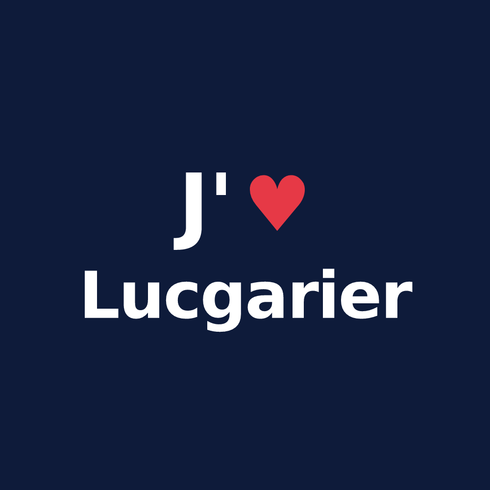 T-shirt personnalisé Lucgarier — design J'aime Lucgarier