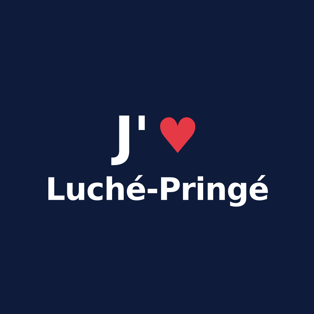 T-shirt personnalisé Luché-Pringé — design J'aime Luché-Pringé