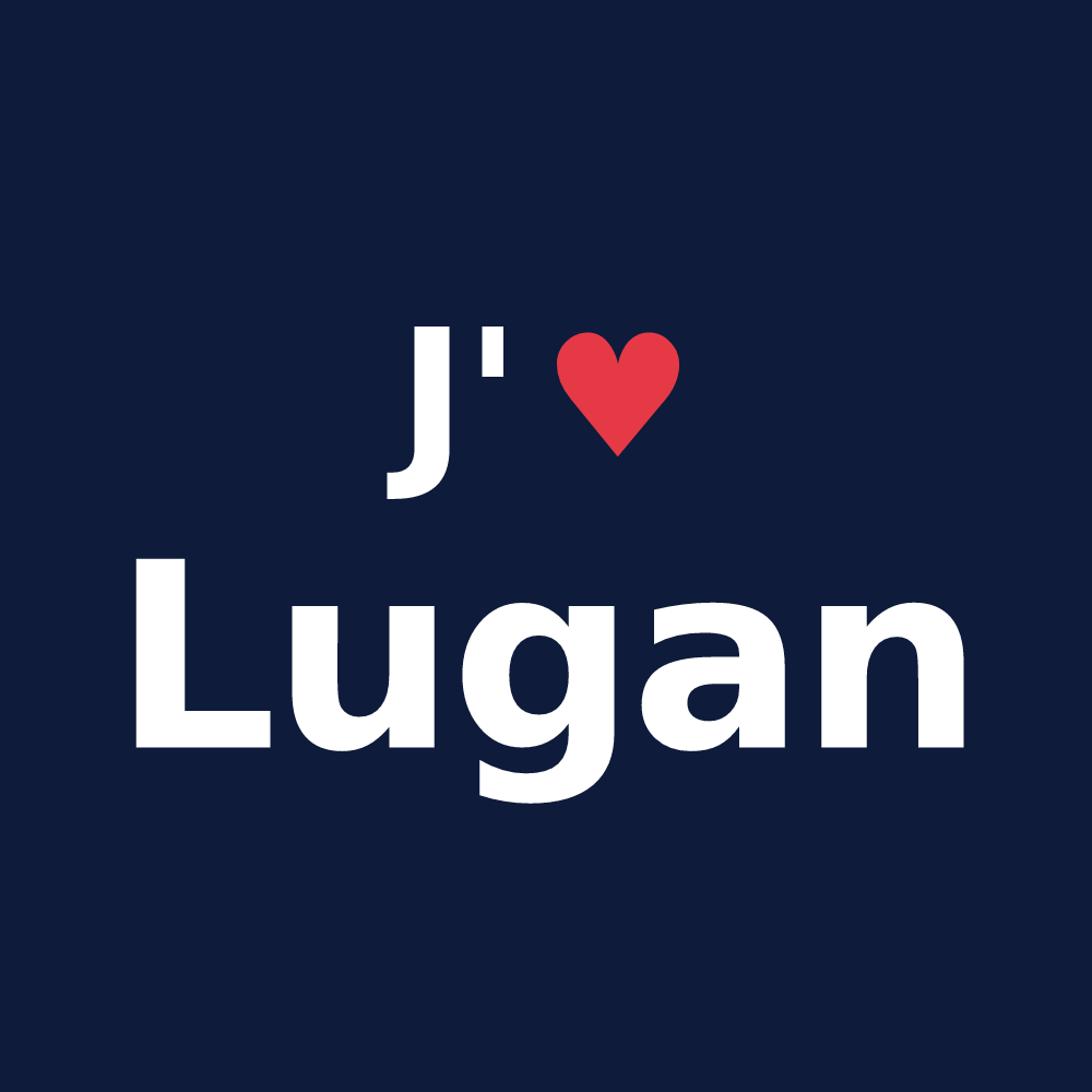 T-shirt personnalisé Lugan — design J'aime Lugan