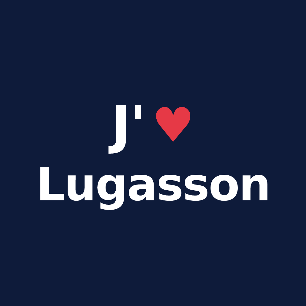T-shirt personnalisé Lugasson — design J'aime Lugasson