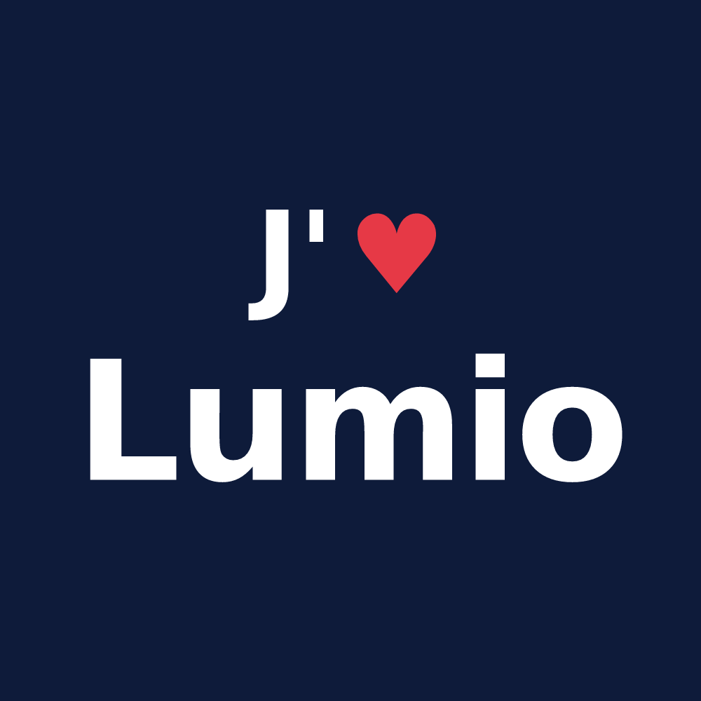 T-shirt personnalisé Lumio — design J'aime Lumio