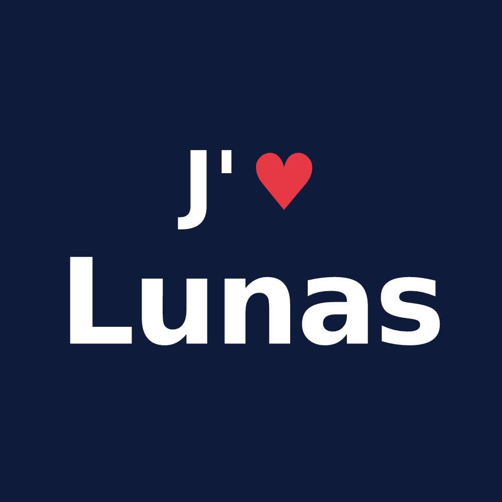 T-shirt personnalisé Lunas — design J'aime Lunas
