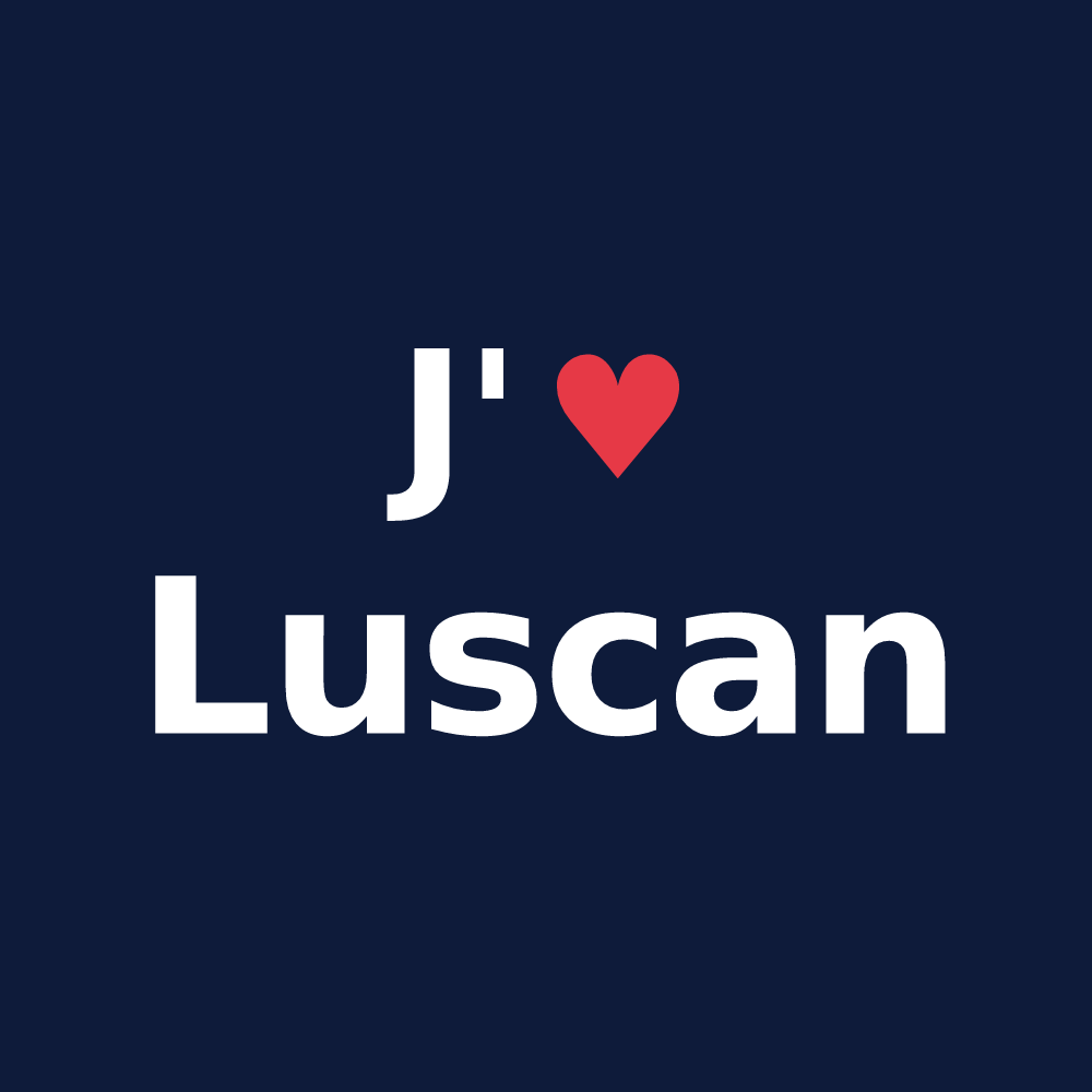 T-shirt personnalisé Luscan — design « J'aime Luscan » imprimé sur le t-shirt