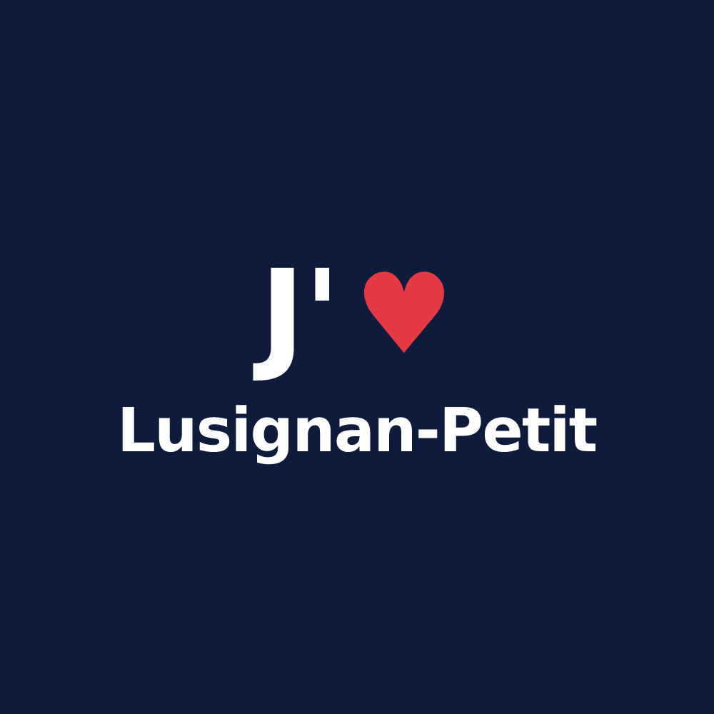 T-shirt personnalisé Lusignan-Petit — design J'aime Lusignan-Petit