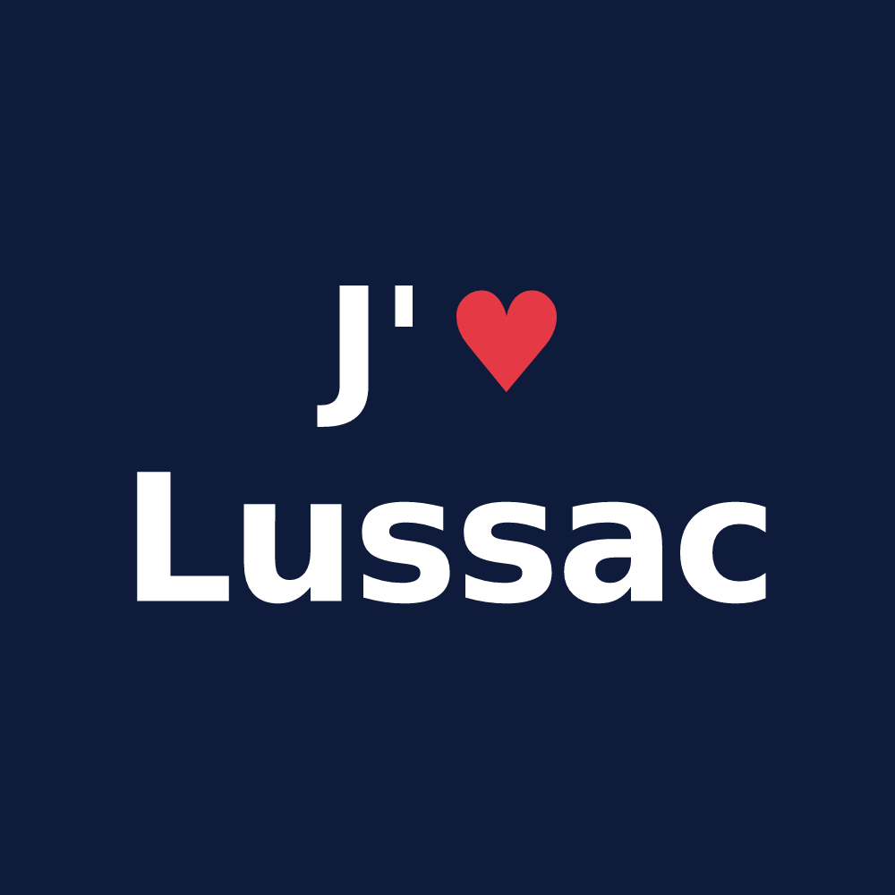 T-shirt personnalisé Lussac — design J'aime Lussac