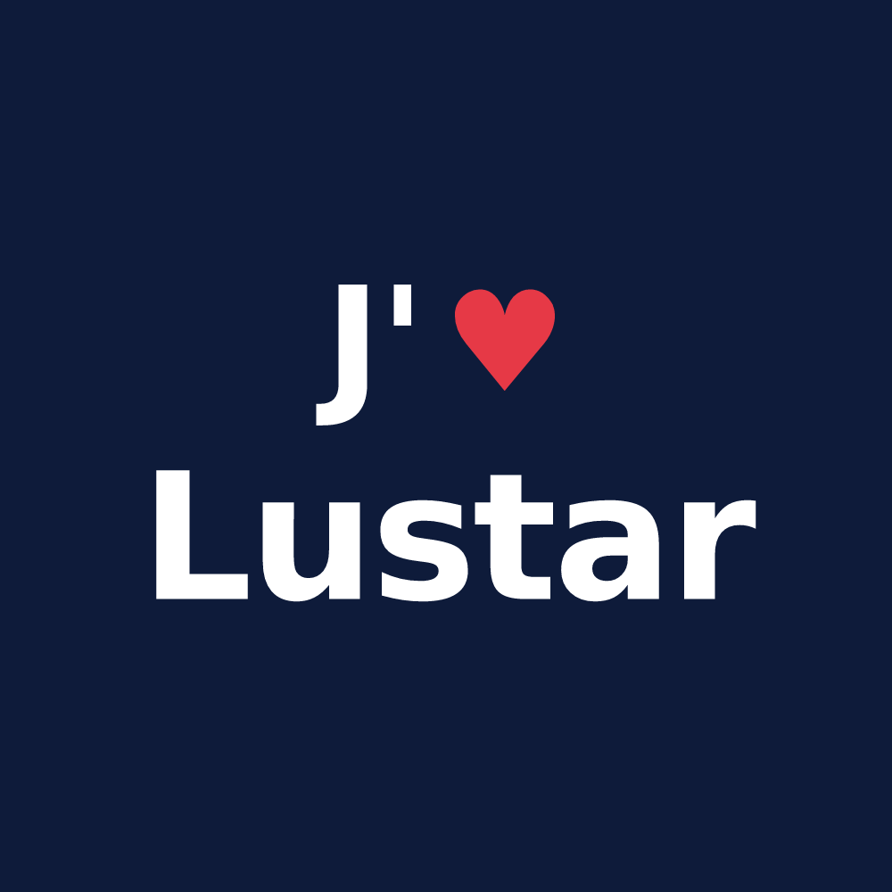 T-shirt personnalisé Lustar — design J'aime Lustar