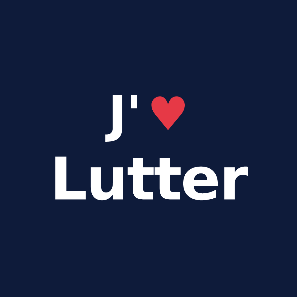T-shirt personnalisé Lutter — design J'aime Lutter