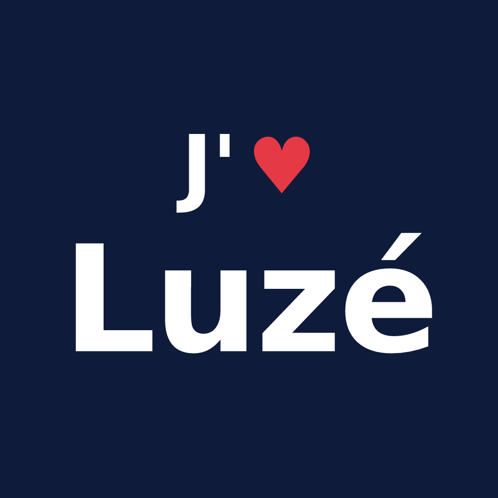 T-shirt personnalisé Luzé — design « J'aime Luzé » imprimé sur le t-shirt