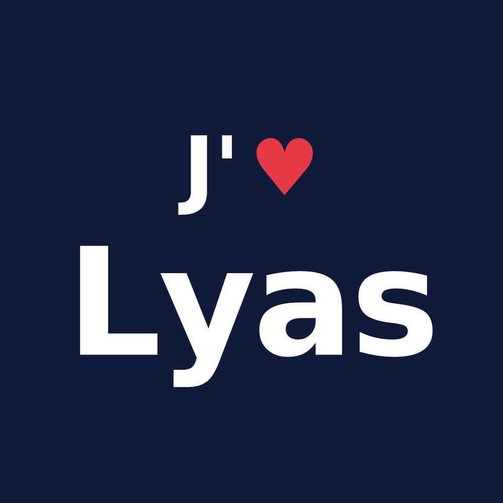 T-shirt personnalisé Lyas — design J'aime Lyas