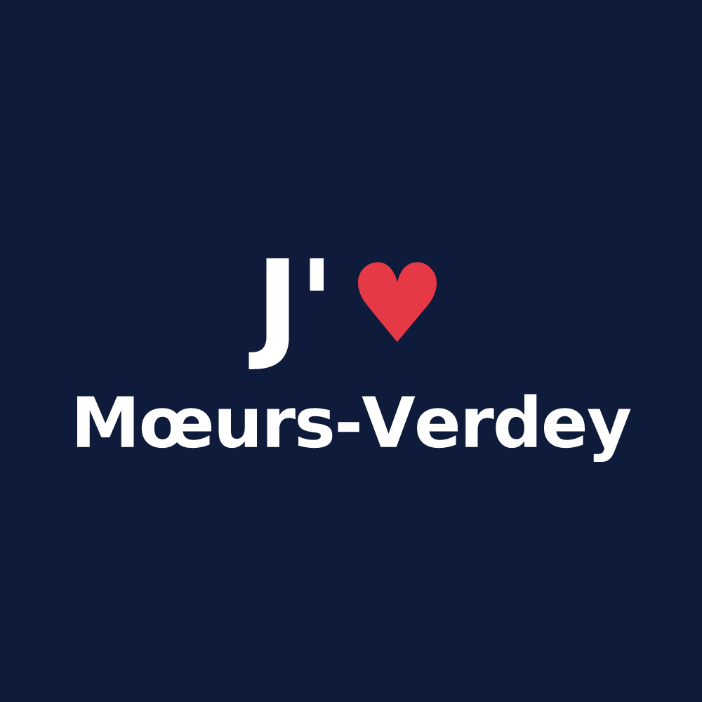 T-shirt personnalisé Mœurs-Verdey — design J'aime Mœurs-Verdey