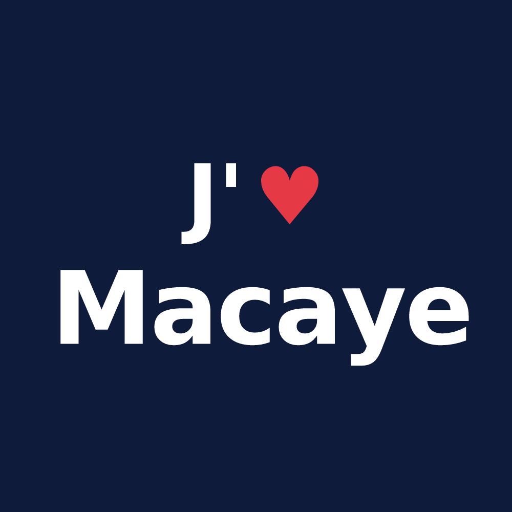 T-shirt personnalisé Macaye — design J'aime Macaye