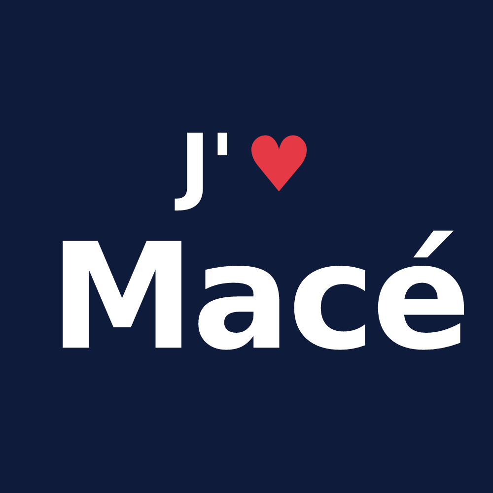 T-shirt personnalisé Macé — design « J'aime Macé » imprimé sur le t-shirt