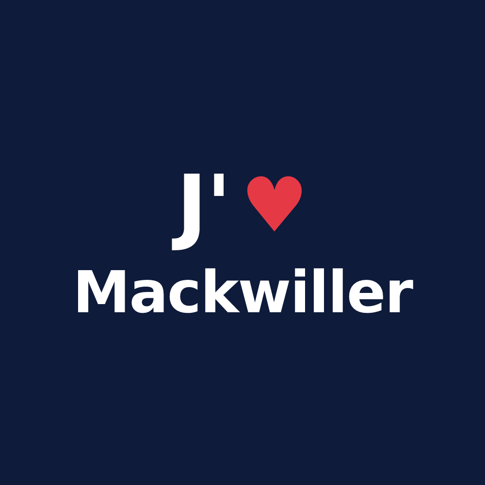 T-shirt personnalisé Mackwiller — design J'aime Mackwiller