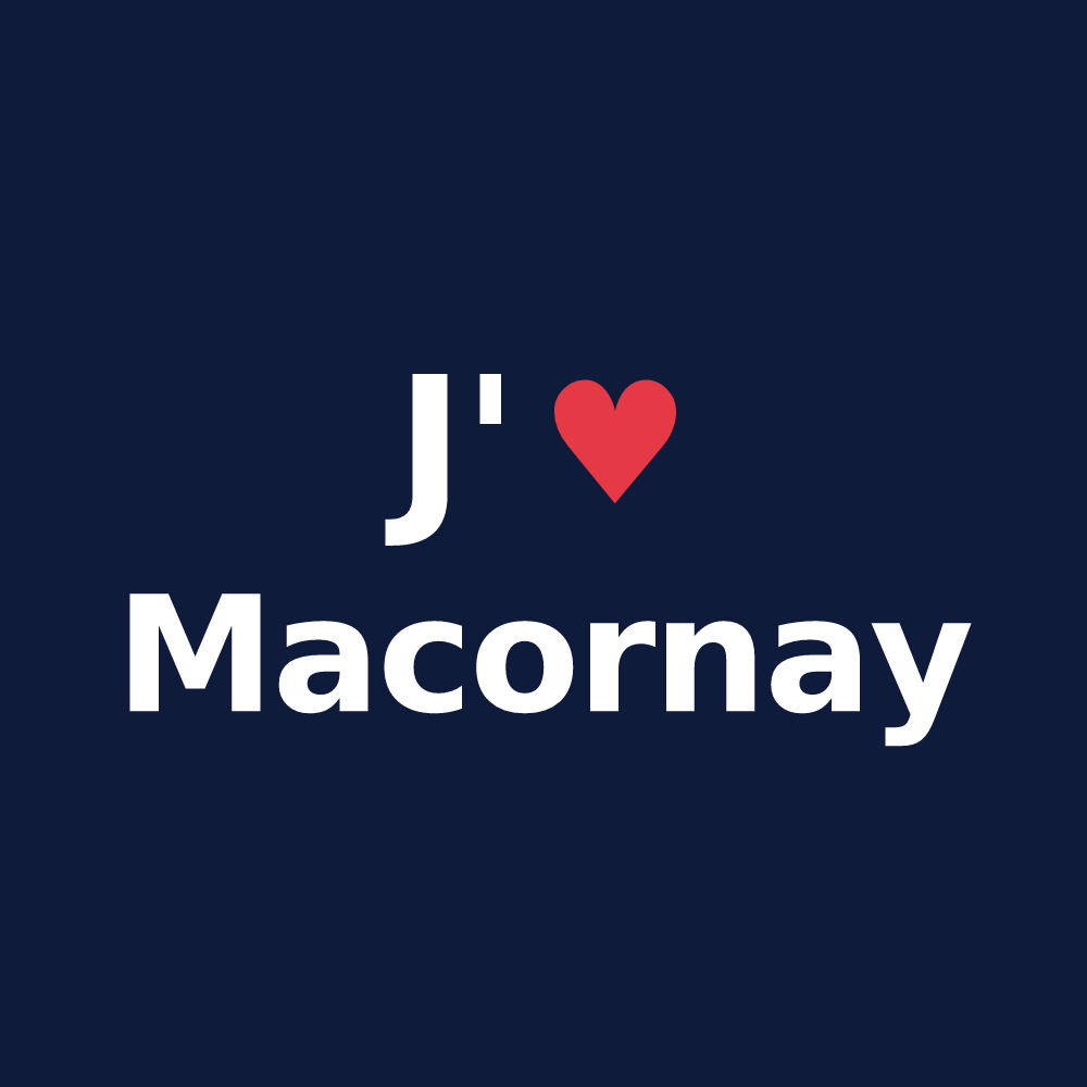T-shirt personnalisé Macornay — design J'aime Macornay
